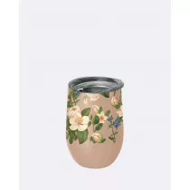 Chic-Mic Kubek ze stali nierdzewnej z pokrywk beowy w kwiaty 420 ml