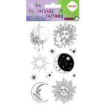 Tatua�e zmywalne SUN AND MOON HAPPY COLOR 100x200 mm