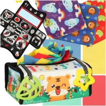 Sorter pudeko z chusteczkami sensoryczne montessori mata 2w1
