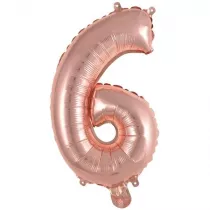 Amscan Balon foliowy mini cyfra 6 r�owe z�oto 29x40cm