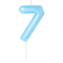 �wieczka na tort - cyferka Candy 7 niebieska 6cm