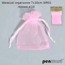 Woreczki organzowe rowe 7x10cm 10szt