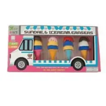 Gumki do cierania Lody 5szt MIX