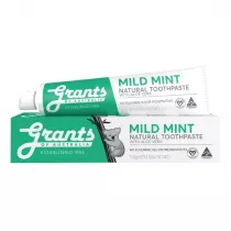 Grants of Australia Mild Mint Natural Toothpaste With Aloe Vera naturalna godzca pasta do zbw bez fluoru 110 g