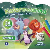 Kolorowanka z tatuaami fluo Zwierzaki