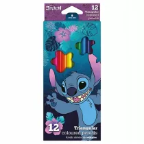 CoolPack Kredki o��wkowe tr�jk�tne Disney Core Stitch 12 kolor�w