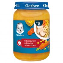 Gerber Obiadek bukiet jarzyn z cielęciną i kluseczkami dla niemowląt po 8 miesiącu 190 g