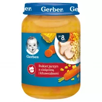 Gerber Obiadek bukiet jarzyn z cielcin i kluseczkami dla niemowlt po 8 miesicu 190 g