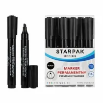 Starpak Marker permanentny city czarny (12 szt)