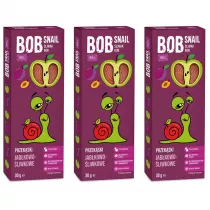 Bob Snail Przekska jabkowo-liwkowa bez dodatku cukru Zestaw 3 x 30 g
