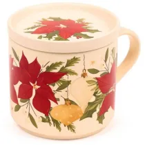 Puckator Porcelanowy kubek i pokrywka Christmas Botanicals