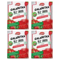 Celiko Galaretka o smaku truskawkowym bez dodatku cukru bezglutenowa Zestaw 4 x 14 g