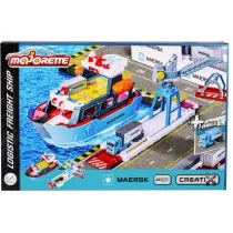 Port logistyczny Maersk ze statkiem towarowym, zestaw dla dzieci Majorette