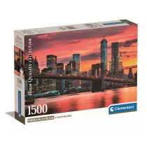 Puzzle 1500 el. Compact East River at dusk Clementoni