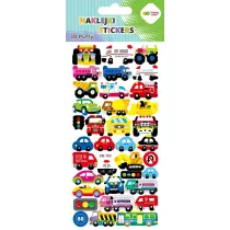 Happy Color Naklejki 3D PUFFY-Cars Vehicles 9.5x22 cm