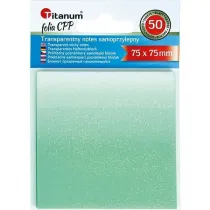 Titanum Notes samoprzylepny transparentny 75x75mm 50 kartek