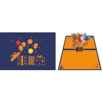 DaVinci Karnet + koperta POP-UP Balony 12x18cm