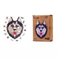 Puzzle drewniane eko 73 el. �nie�ny husky A4 PuzzleOK
