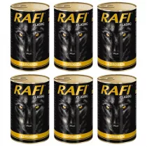 Rafi Classic Karma mokra dla psw z drobiem Zgrzewka 6 x 1,24 kg