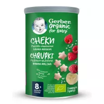 Gerber Organic Chrupki ryowo-pszenne banan malina dla niemowlt po 8 miesicu 35 g Bio