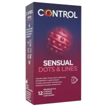Control _Sensual Dots&Lines Condoms prezerwatywy stymulujce 12szt. 12 szt.