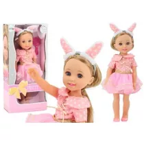 Lalka w r�owej sukience 38cm LeanToys