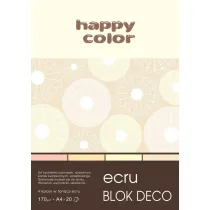 Happy Color Blok Deco Ecru, 4 kolory, A4, 170g, 20 arkuszy 170 g 20 kartek