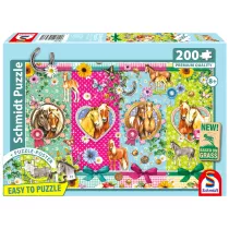 Puzzle 200 el. PQ Szcz�liwe konie Schmidt