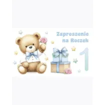 Zaproszenie Z 160x95 Urodziny Roczek zest. 60086 Dzieci�ce - Baby, Ch�opiec, Dzieci�ce, Misie, Roczek, Urodziny