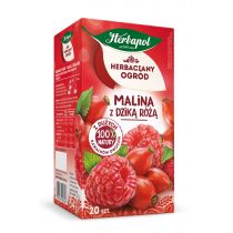 Herbapol Herbatka owocowo-ziołowa Malina z dzika różą Herbaciany Ogród 20 x 2,7 g