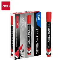 Deli Marker permanentny okr�g�y czerwony 1.5mm