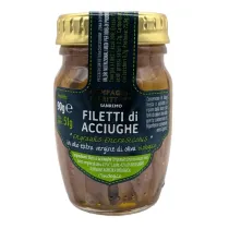 Compagnia Mediterranea Anchois (sardele) filety w oliwie z oliwek extra virgin (s�oik) 51 g Bio