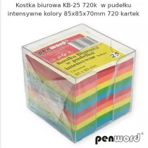 Kostka biurowa w pudeku kolorowa 85x85x70mm 720K