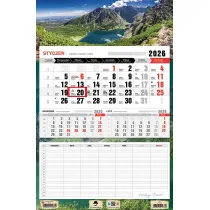 Kalendarz 2026 jednodzielny z planem zaj�� Tatry