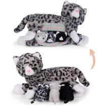 Mama kotek szary z 3 m�odymi kotkami Mamanimals