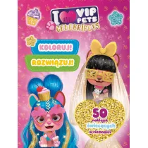 Koloruj! Rozwi�zuj! 50 naklejek �wiec�cych w ciemno�ci. Celebripets. I love VIP Pets