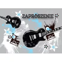 Kukartka Zaproszenie ZZ-049 Gitary 5 szt.