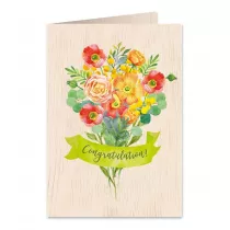 Cozywood Karnet drewniany C6 + koperta Gratulacje