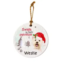 Kukartka Zawieszka ceramiczna Bo�e Narodzenie Westie