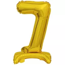 Amscan Balon foliowy mini cyfra 7 ze stopk� z�ota 22x40cm