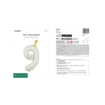 PartyDeco Balon foliowy Cyfra 9, 86cm kremowy