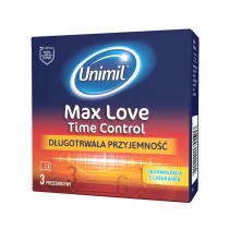 Unimil Max Love Time Control nawilane lateksowe prezerwatywy 3 szt.