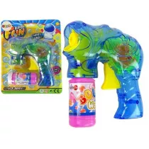Pistolet do baniek mydlanych niebieski Leantoys