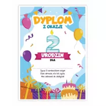 LearnHow Dyplom A5 urodzinowy - drugie urodziny 5 szt.