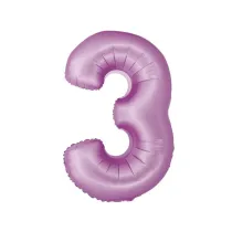 Godan Balon foliowy Smart cyfra 3 lawendowy matowy 76cm