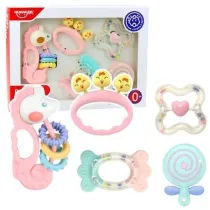 Grzechotki sensoryczne pastelowe 5szt Leantoys