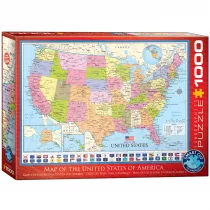 Puzzle 1000 el. Mapa Stanw Zjednoczonych Eurographics
