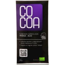 Cocoa Czekolada surowa wiśnia - acai 50 g Bio