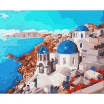 Ideyka Malowanie po numerach - Krajobraz Santorini 40x50cm