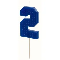 PartyDeco �wieczka urodzinowa 2 niebieska 6cm